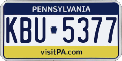 PA license plate KBU5377