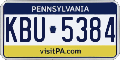 PA license plate KBU5384