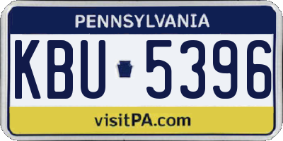PA license plate KBU5396