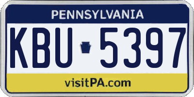PA license plate KBU5397