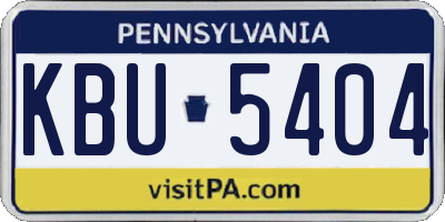 PA license plate KBU5404