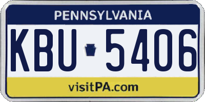 PA license plate KBU5406