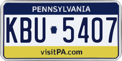 PA license plate KBU5407