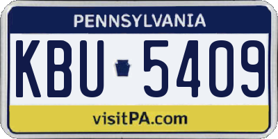 PA license plate KBU5409