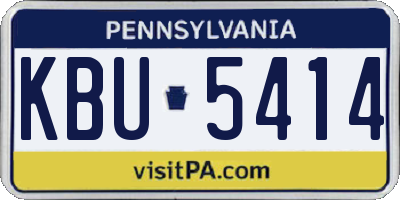 PA license plate KBU5414