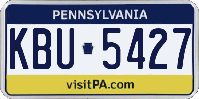 PA license plate KBU5427