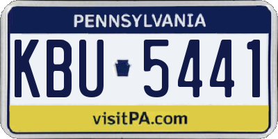 PA license plate KBU5441