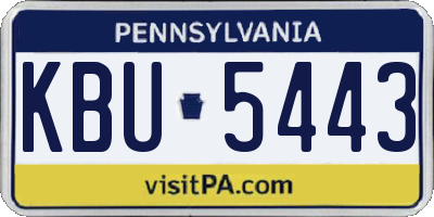 PA license plate KBU5443