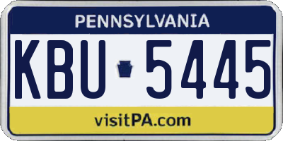 PA license plate KBU5445