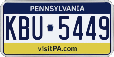 PA license plate KBU5449