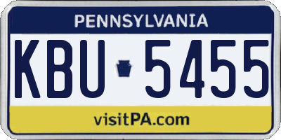 PA license plate KBU5455