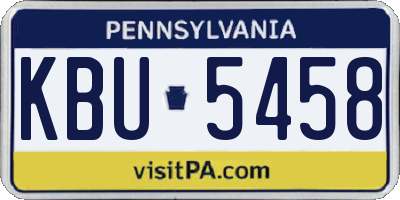 PA license plate KBU5458
