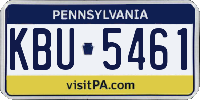 PA license plate KBU5461