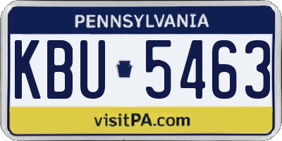 PA license plate KBU5463