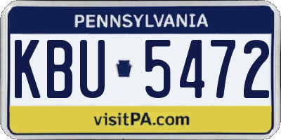 PA license plate KBU5472