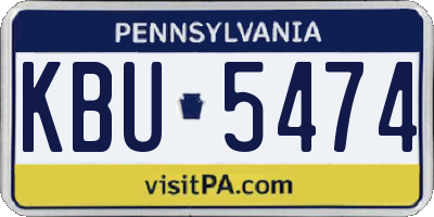PA license plate KBU5474