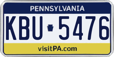 PA license plate KBU5476