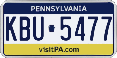 PA license plate KBU5477