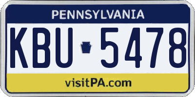 PA license plate KBU5478