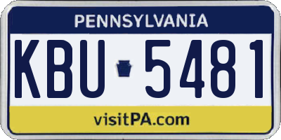 PA license plate KBU5481