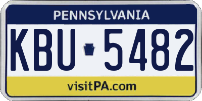 PA license plate KBU5482