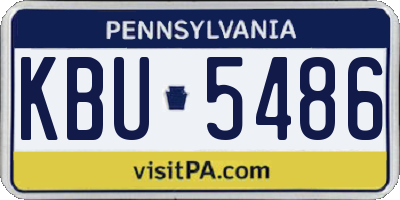 PA license plate KBU5486