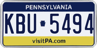 PA license plate KBU5494