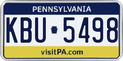 PA license plate KBU5498