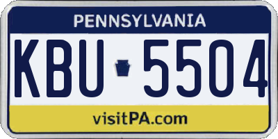 PA license plate KBU5504