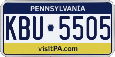 PA license plate KBU5505