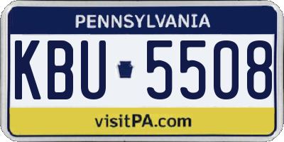 PA license plate KBU5508