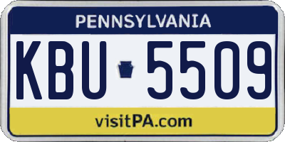 PA license plate KBU5509