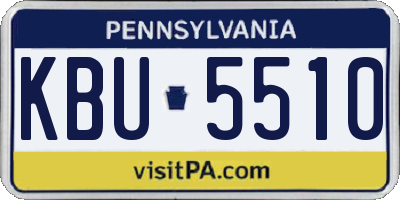 PA license plate KBU5510
