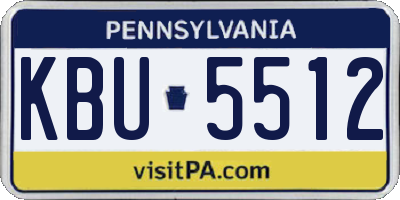 PA license plate KBU5512