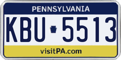 PA license plate KBU5513