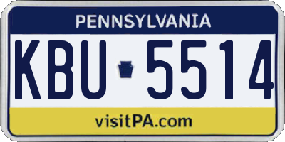 PA license plate KBU5514