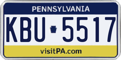 PA license plate KBU5517
