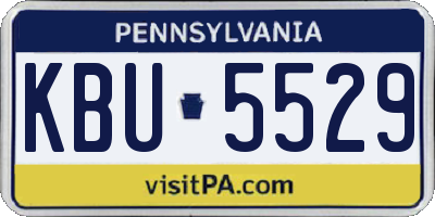 PA license plate KBU5529
