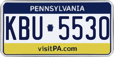PA license plate KBU5530