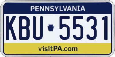 PA license plate KBU5531