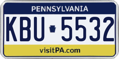 PA license plate KBU5532