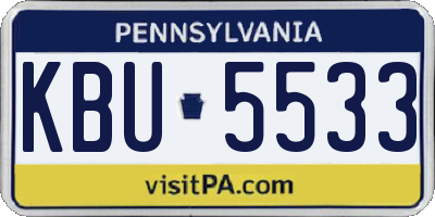 PA license plate KBU5533