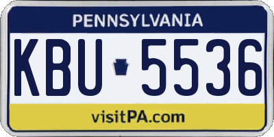 PA license plate KBU5536