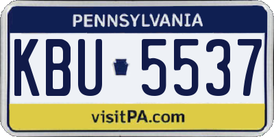 PA license plate KBU5537