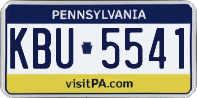 PA license plate KBU5541