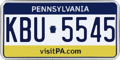 PA license plate KBU5545
