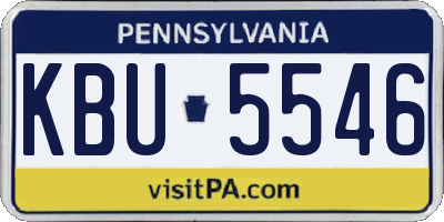 PA license plate KBU5546