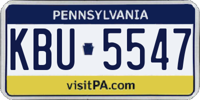 PA license plate KBU5547