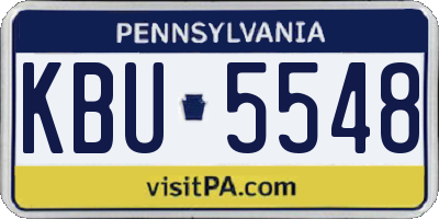 PA license plate KBU5548