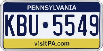 PA license plate KBU5549